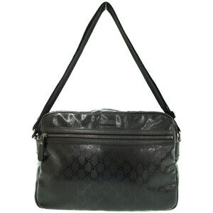 Gucci GG Imprime coated canvas messenger Crossbody bag Black